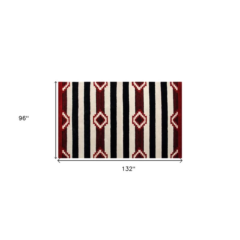 Hand Tufted Southwestern Non Skid Stain Resistant Area Rug - 8' X 11'