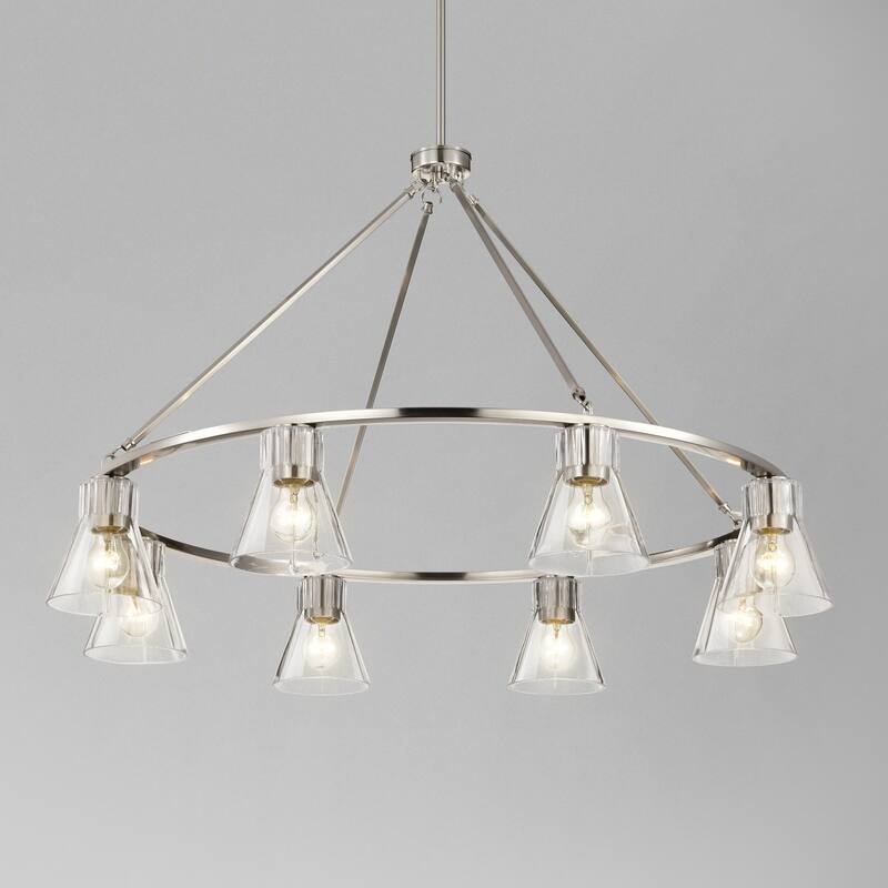 Gianna 8 Light Chandelier Brushed Nickel Finish Clear Glass - Brushed Nickel