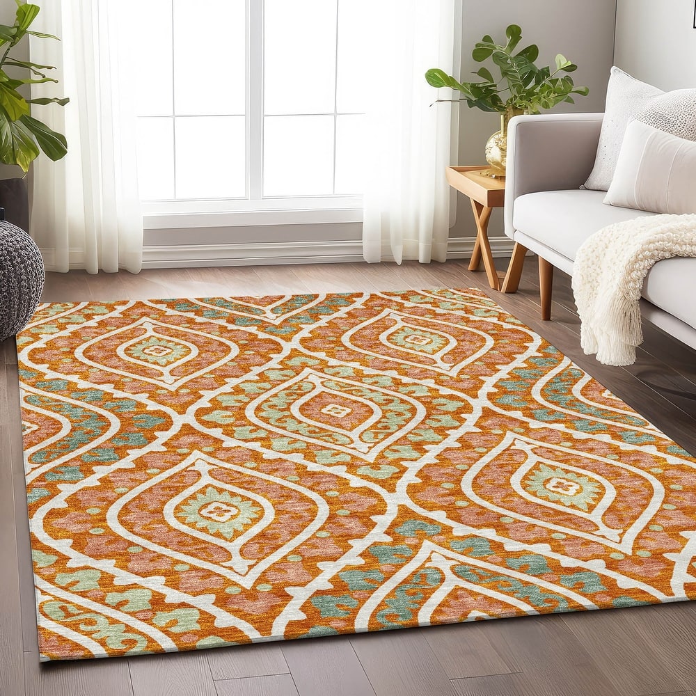 Premium Washable Super Soft Diamond Medallions Mayfield Rug