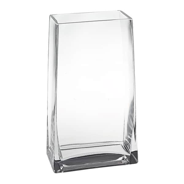 9 Clear Glass Rectangle Handmade Vase 9 Clear Glass Rectangle Handmade Vase