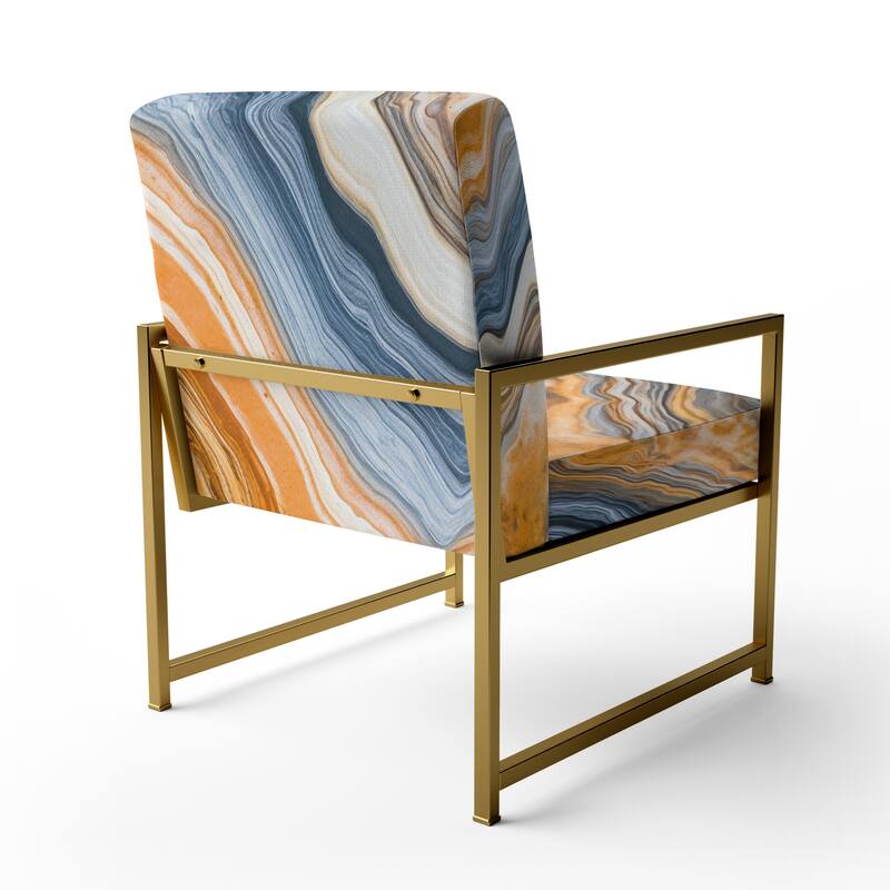 Designart "Segment Layers of Marbled Rock" Upholstered Fractals Accent Chair and Arm Chair