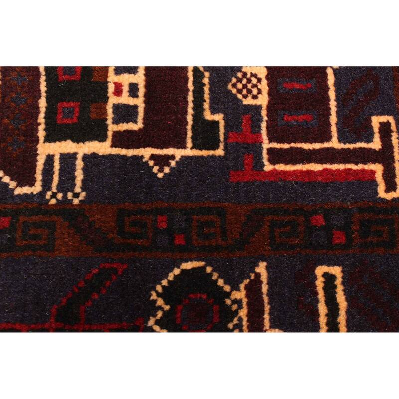 ECARPETGALLERY Hand-knotted Teimani Dark Blue Wool Rug - 2'8 x 4'6