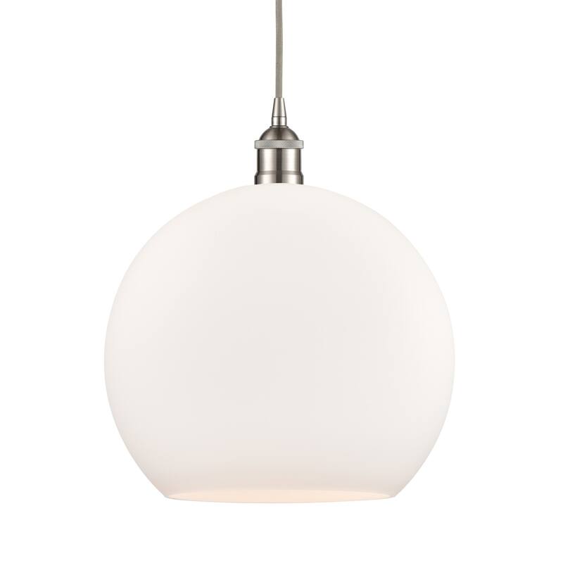 Innovations Lighting 616-1P-17-14 Athens Pendant Athens 14" Wide - Brushed Satin Nickel / Matte White