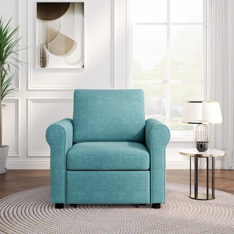 Livingroom Accent Chair 3-in-1 Convertible Sleeper Sofa Chairs Bed Arm Chairs Pull-out Sofa Lounge Chairs Adjust Backrest Chaise
