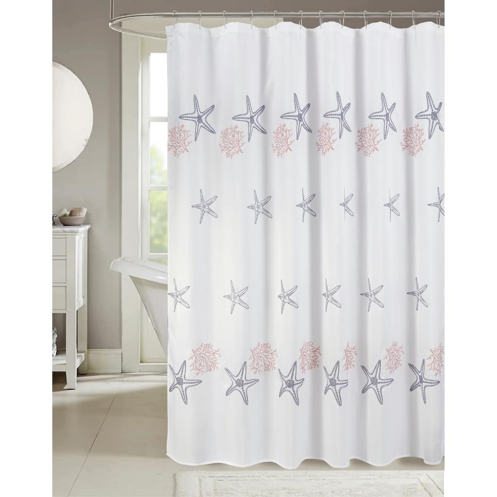 Seastar Embroidered Shower Curtain
