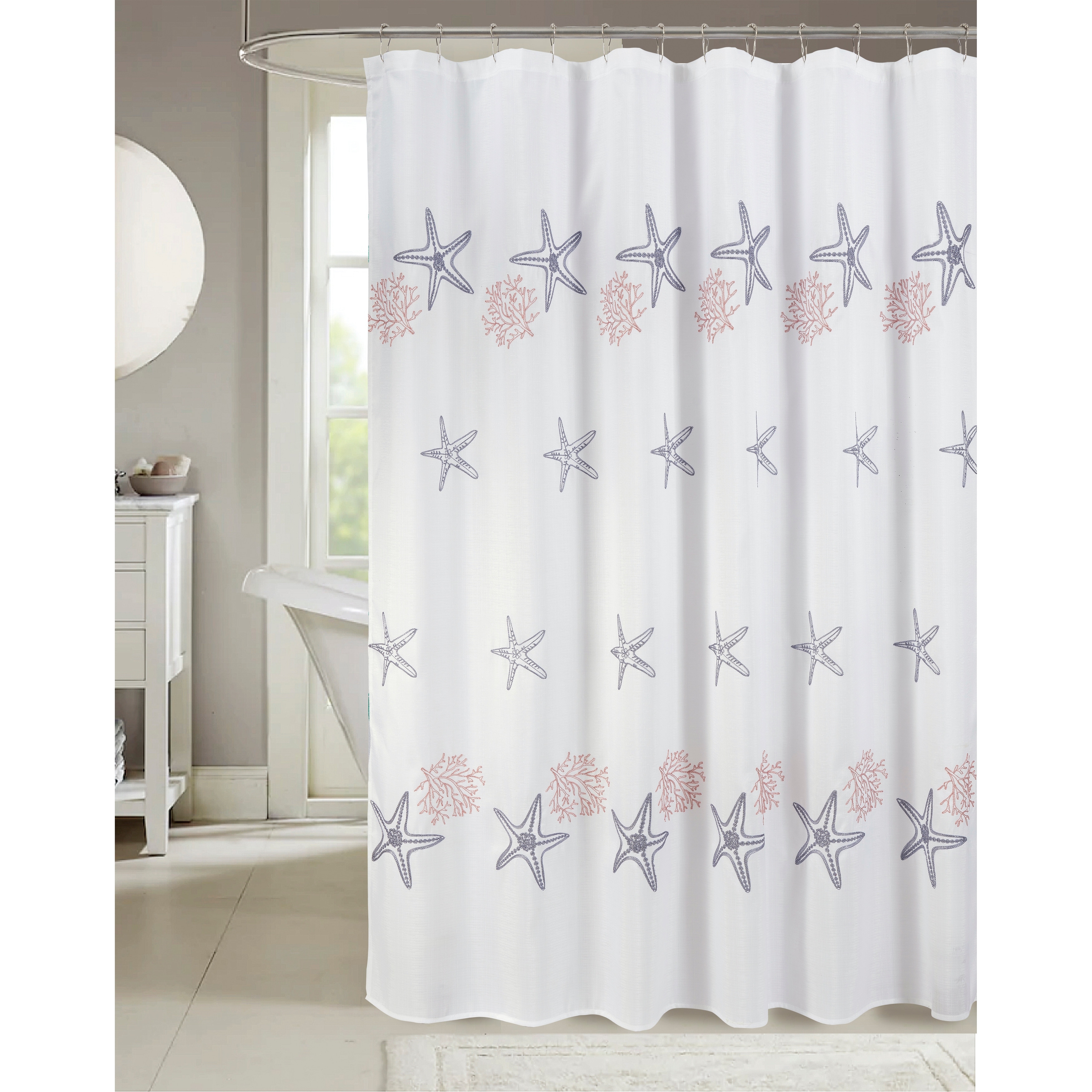 Seastar Embroidered Shower Curtain