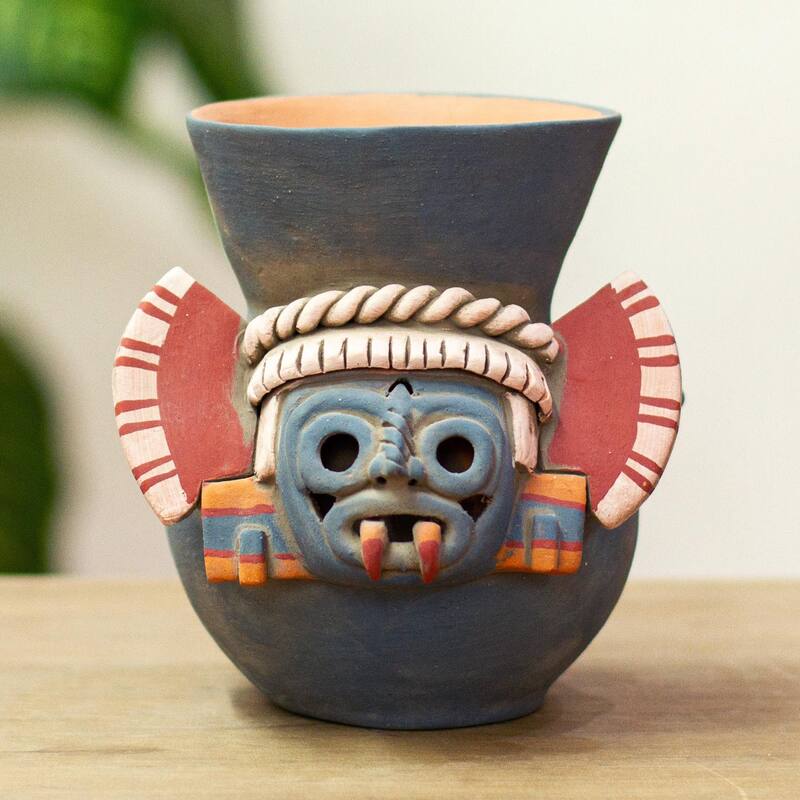 Novica Handmade Lord Of The Rainstorm Ceramic Vessel