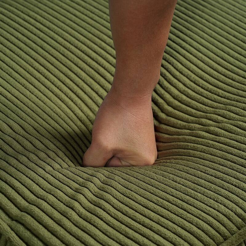 Christopher Knight Home - Mid-Century Modern Upholstered Corduroy Ottoman with Pocket Coil Comfort