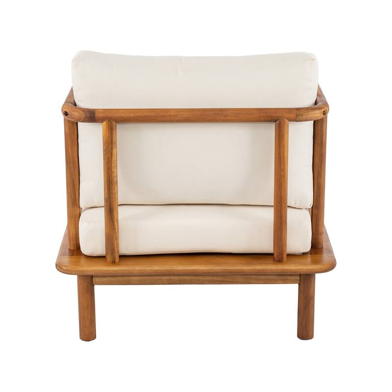 Christopher Knight Home Canape Modern Outdoor Acacia Wood Club Chair with Water-Resistant Cushions