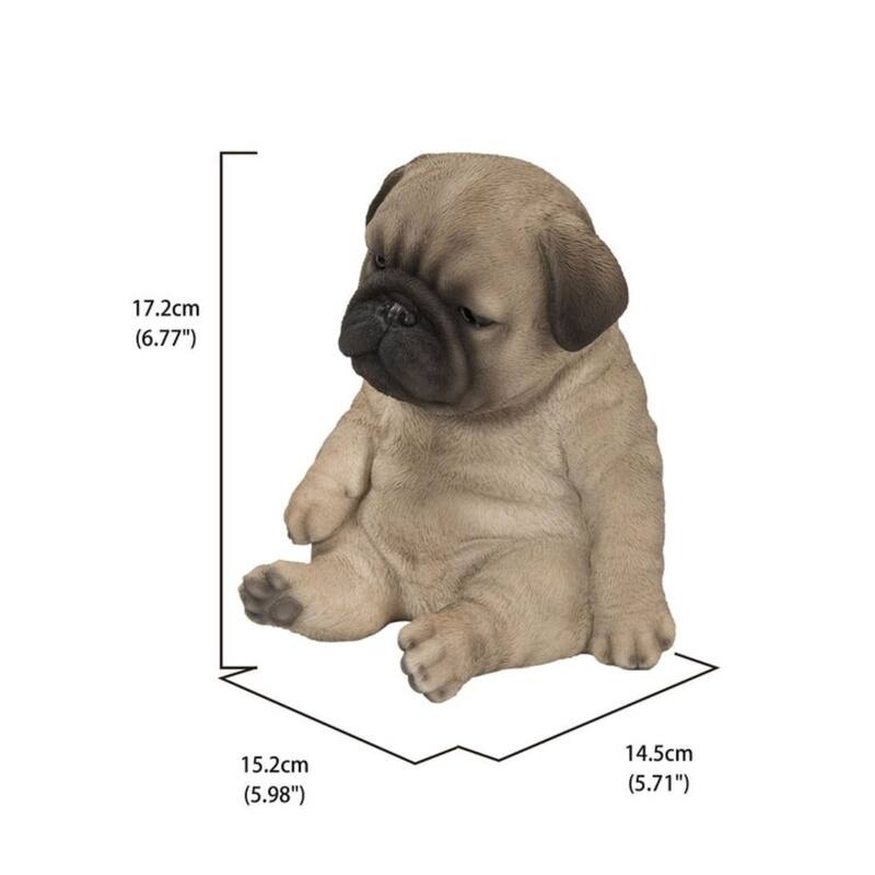 6.75" Sleepy Pug Puppy Outdoor Garden Statue