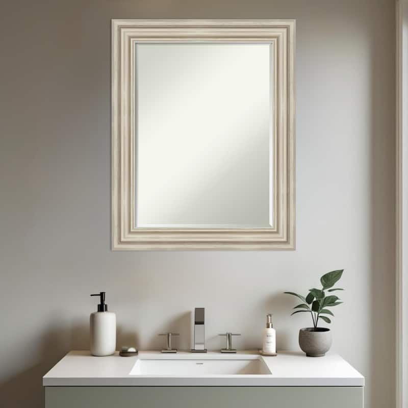 Sierra Half-Inch-Bevel Wood Framed Bathroom Vanity Wall Mirror