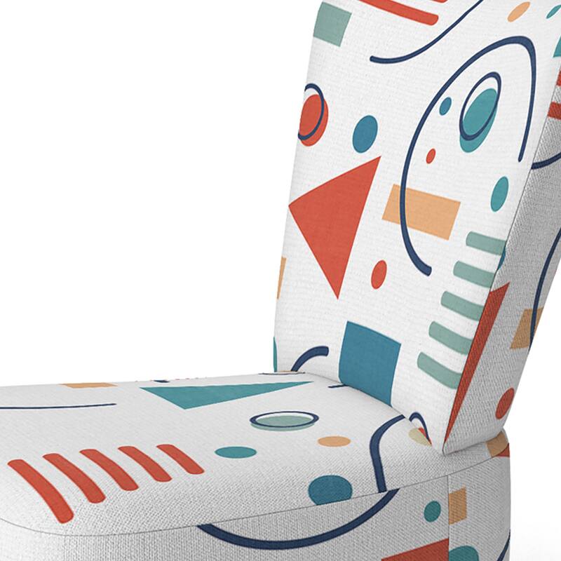 Designart "Multicolor Trendy Geometric " Upholstered Patterned Accent Chair and Arm Chair