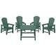 preview thumbnail 2 of 193, Laguna Kids Adirondack 5-Piece Square Table Dining Set Dark Green