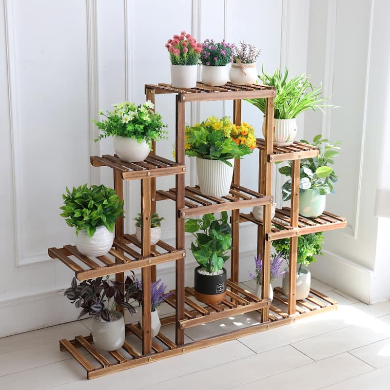 Multi Tiered Solid Wood Plant Stand - 45' x 10'x 38'
