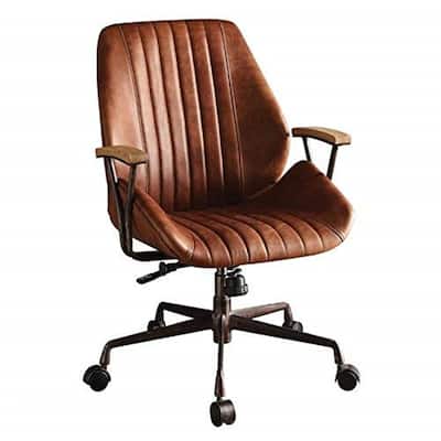Executive Office Chair Leather Swivel Adjustable Desk Chair Cocoa Brown