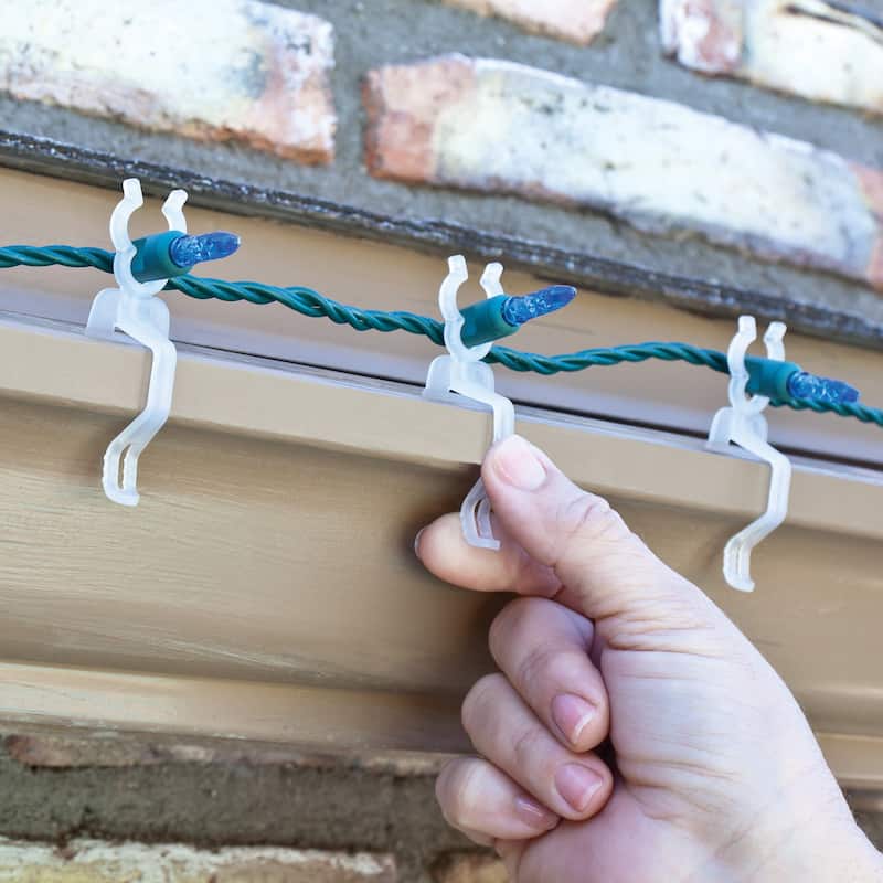 1000ct Clear Gutter and Shingle Christmas Light Clips - 4"