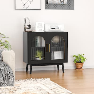 Sideboard Buffet Cabinet, Accent Kitchen Storage Cabinet - 15.7"D x 31.5"W x 31.5"H