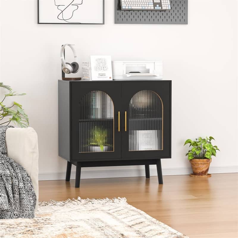 Sideboard Buffet Cabinet, Accent Kitchen Storage Cabinet - 15.7"D x 31.5"W x 31.5"H