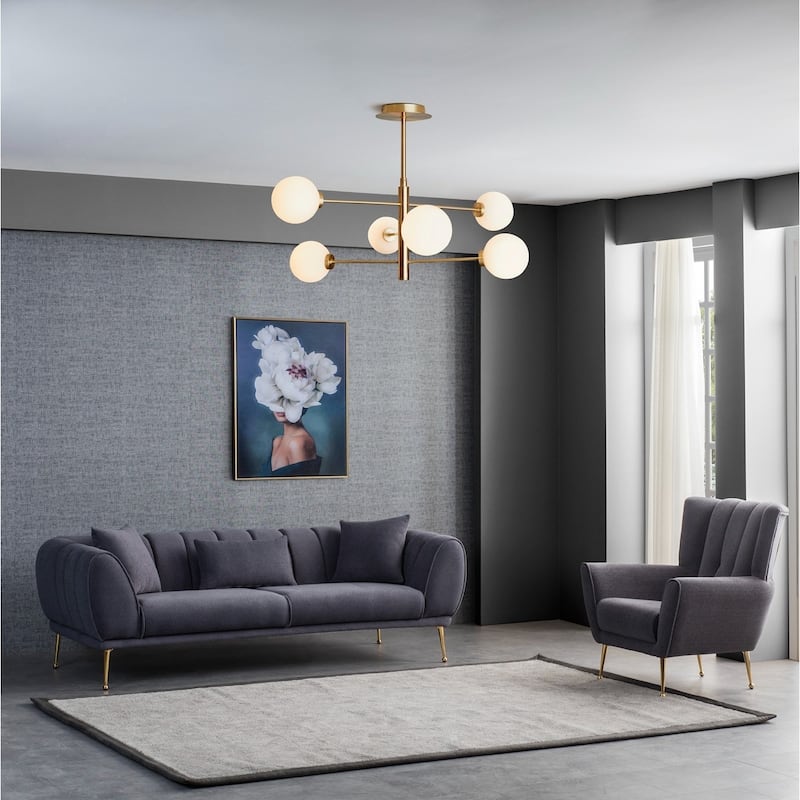 Adelina Mid Century Upholstered French Boucle Lounge Chair