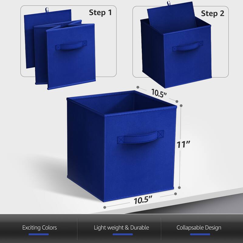 Sorbus 12 Pack Storage Bins - Sturdy Fabric Cubes with Handle - 10.5" L x 10.5" W x 11" H