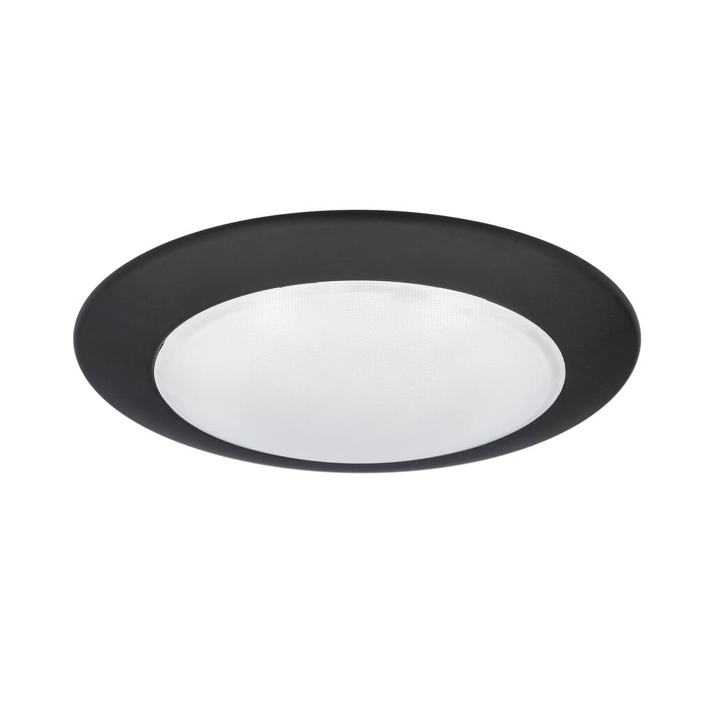 LED Flush Mount Disk Light, Energy Star Dimmable Ceiling Fixture, Indoor/Outdoor Lighting - Black&White