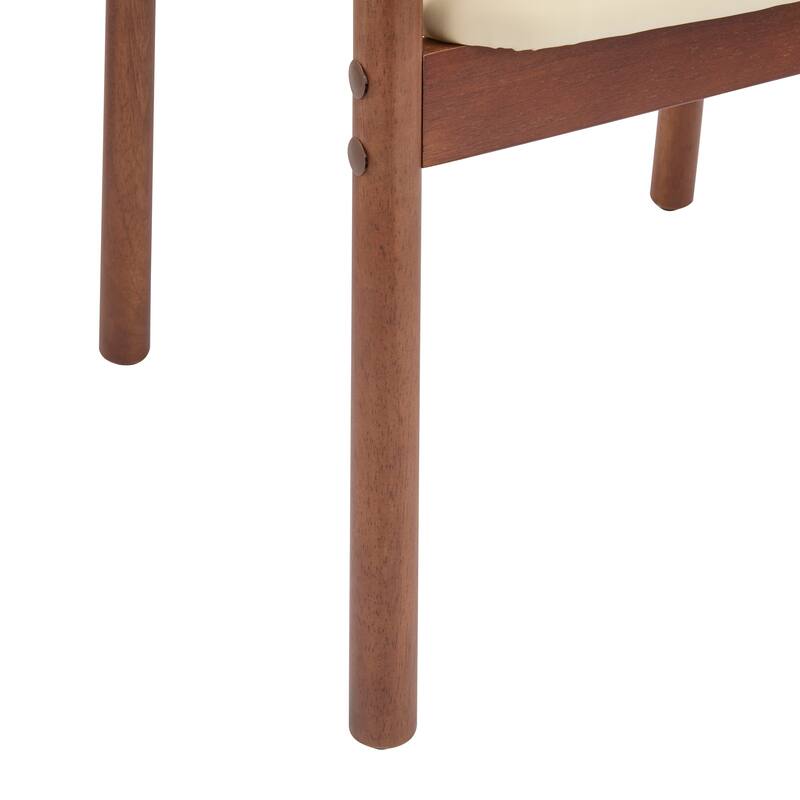 Dining Chairs Set of 2, Modern Kitchen & Dining Room Chairs, PU Upholstered Armchairs with Rubber Wood Frame