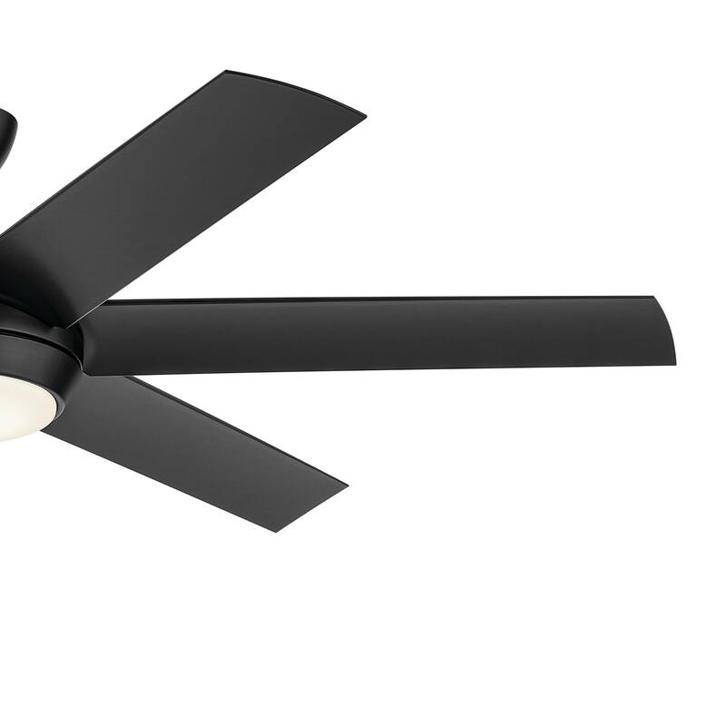 Kichler Lighting 60 Inch Mint Ceiling Fan with Glass Diffuser in Satin Black with Satin Black Blades