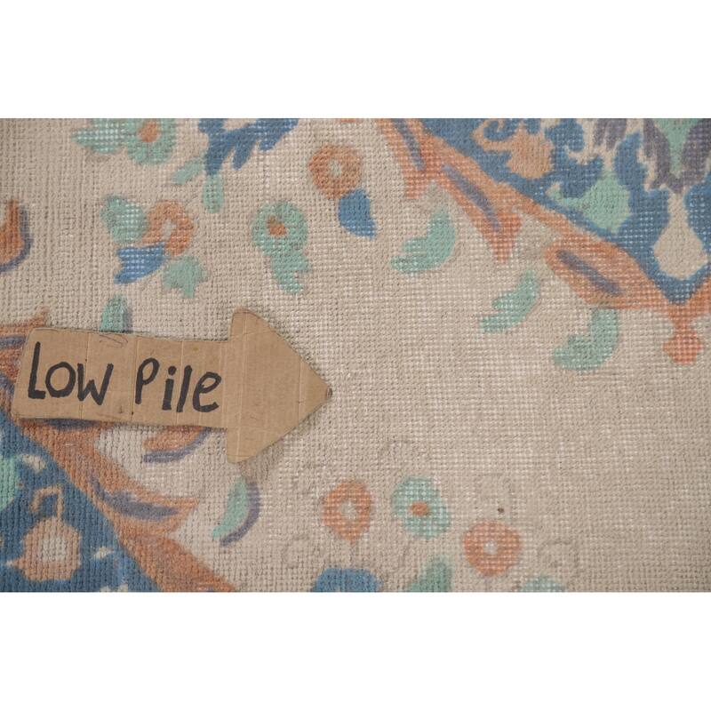 Hand Knotted Oriental 100% Wool Carpet Traditional Floral Beige & Ivories Tabriz Area Rug - 8' 8'' X 6' 5''