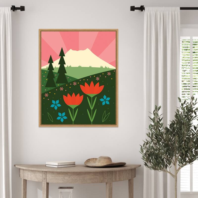 Mt St Helens by Amber Leaders Designs Framed Canvas Wall Art Print