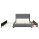 preview thumbnail 22 of 30, Modern and Timeless Queen Upholstered Platform Bed with Twin Size Trundle and Two Drawers,Sturdy Frame