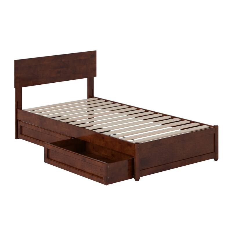 Wesley Platform Bed with Panel Footboard and Storage Drawers