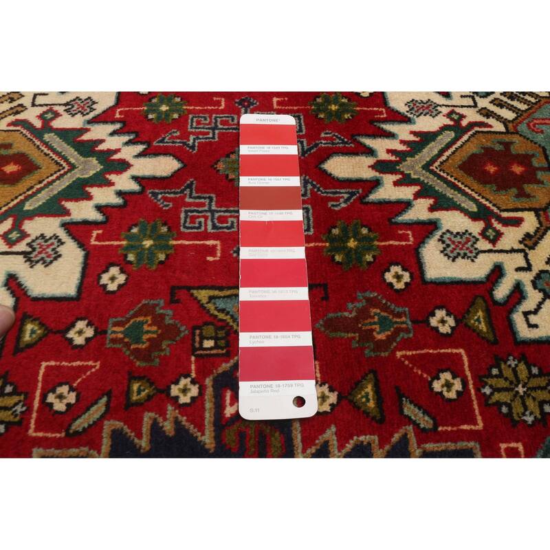 ECARPETGALLERY Hand-knotted Kayseri Vintage Red Wool Rug - 3'4 x 4'10