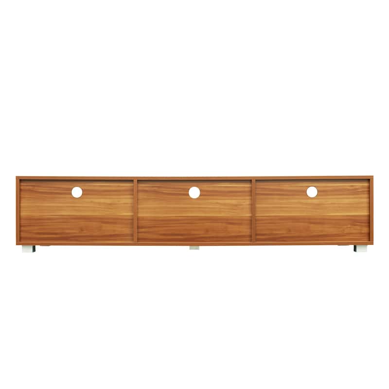 63" Modern TV Stand with Open Shelves & Cabinets for TVs Up to 70"