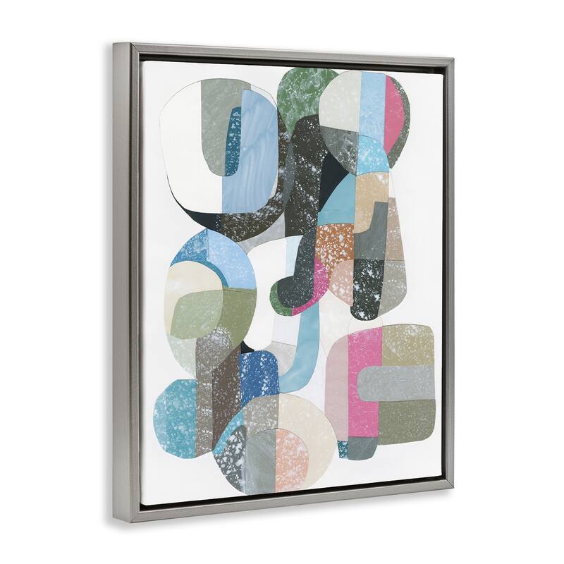 Stupell Pastel Shapes Intertwined Framed Floater Canvas Wall Art Design By Coco Good