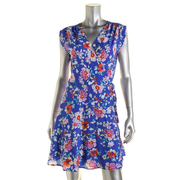 yumi floral print wrap dress