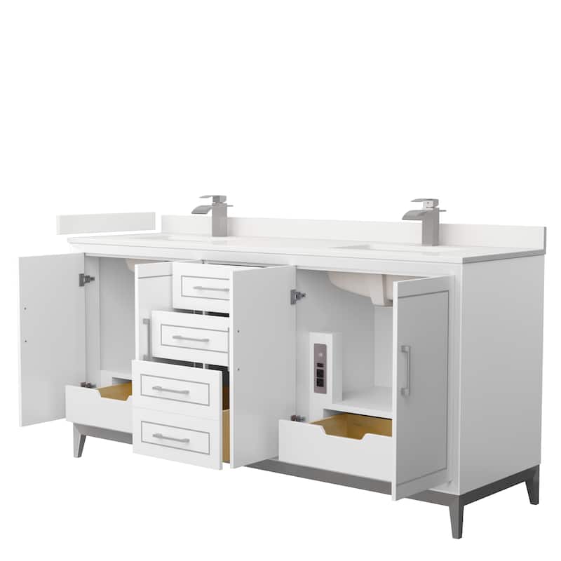 Marlena 72-inch Double Vanity, Quartz Top