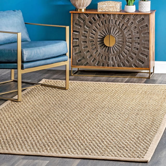nuLOOM Hesse Checker Weave Seagrass Area Rug - 9' x 12' - Natural