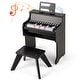 preview thumbnail 8 of 6, Mini 25 Keys Kids Piano Wooden Toy w/Music Stand Black