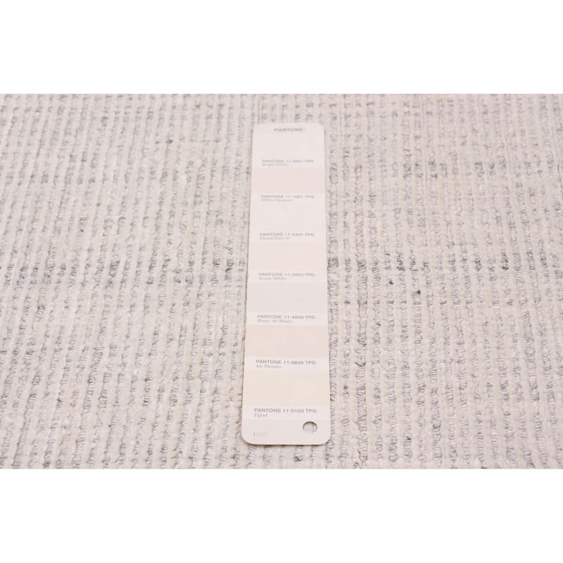 ECARPETGALLERY Hand Loomed Shimmer White Viscose Rug - 7'11 x 9'10