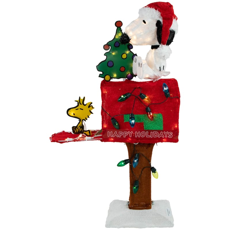 32" LED Peanuts Snoopy Mailbox Outdoor Christmas Decor Clear Lights - Multi