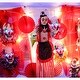 preview thumbnail 11 of 9, Haunted Hill Farm 20-In. Hanging Talking Clown Head, Halloween Decoration for Indoor or Covered Outdoor Display, , Purple