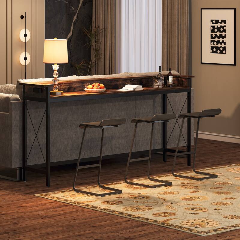Extra Long Console Sofa Table with Outlets and USB Ports