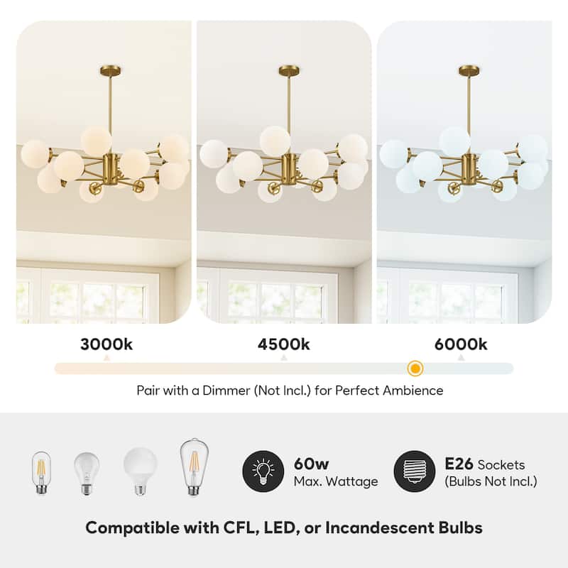 CO-Z Modern Linear Sputnik Pendant Chandelier (6/8/12 - Light)