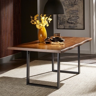 Banyan Live Edge Wood and Metal Sled Base Dining Table by iNSPIRE Q Artisan
