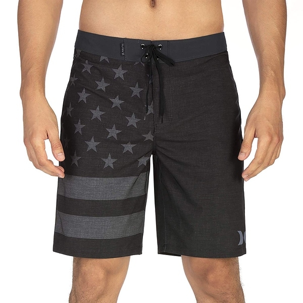 hurley black american flag board shorts