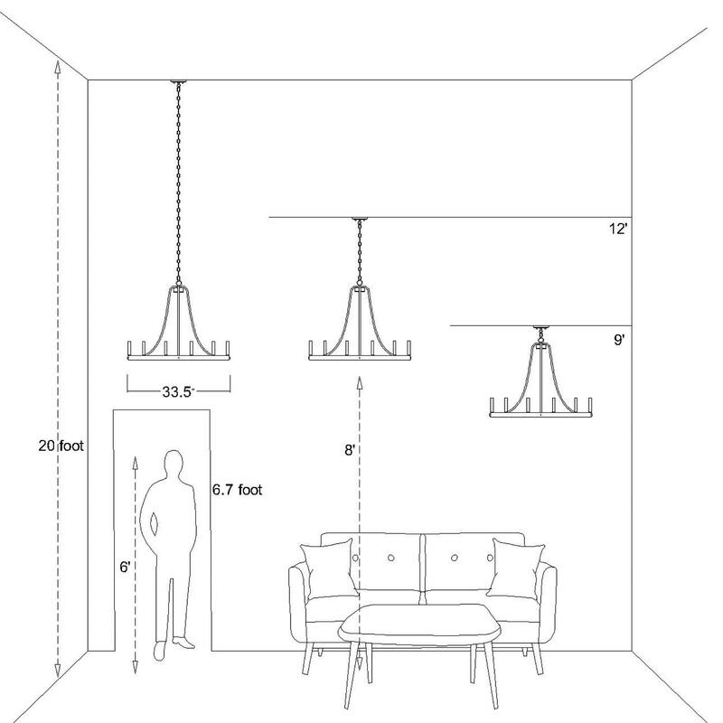 Acroma 12-light Farmhouse Modern Wagon Wheel Chandelier Candle Dining Room Lighting - 34''