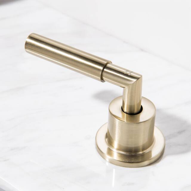 Luxury 2 Long Handles Bathroom Sink Faucet Widespread In Gold / Black
