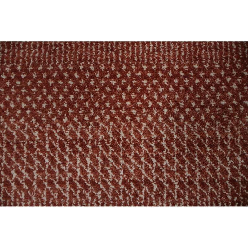 Hand Knotted Oriental 100% Wool Carpet Modern Geometric Oranges & Rust Contemporary Area Rug - 8' 1'' X 5' 0''