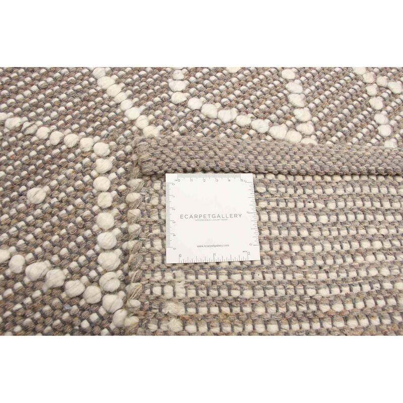 ECARPETGALLERY Braid weave Sienna Taupe Wool Rug - 5'0 x 7'11