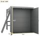 preview thumbnail 5 of 7, Full Size Loft Bed with Desk(U-Shaped) & Storage Shelves & Wardrobe for Kids/Teen/Adults, Wooden Bedframe with Safety Guardrails
